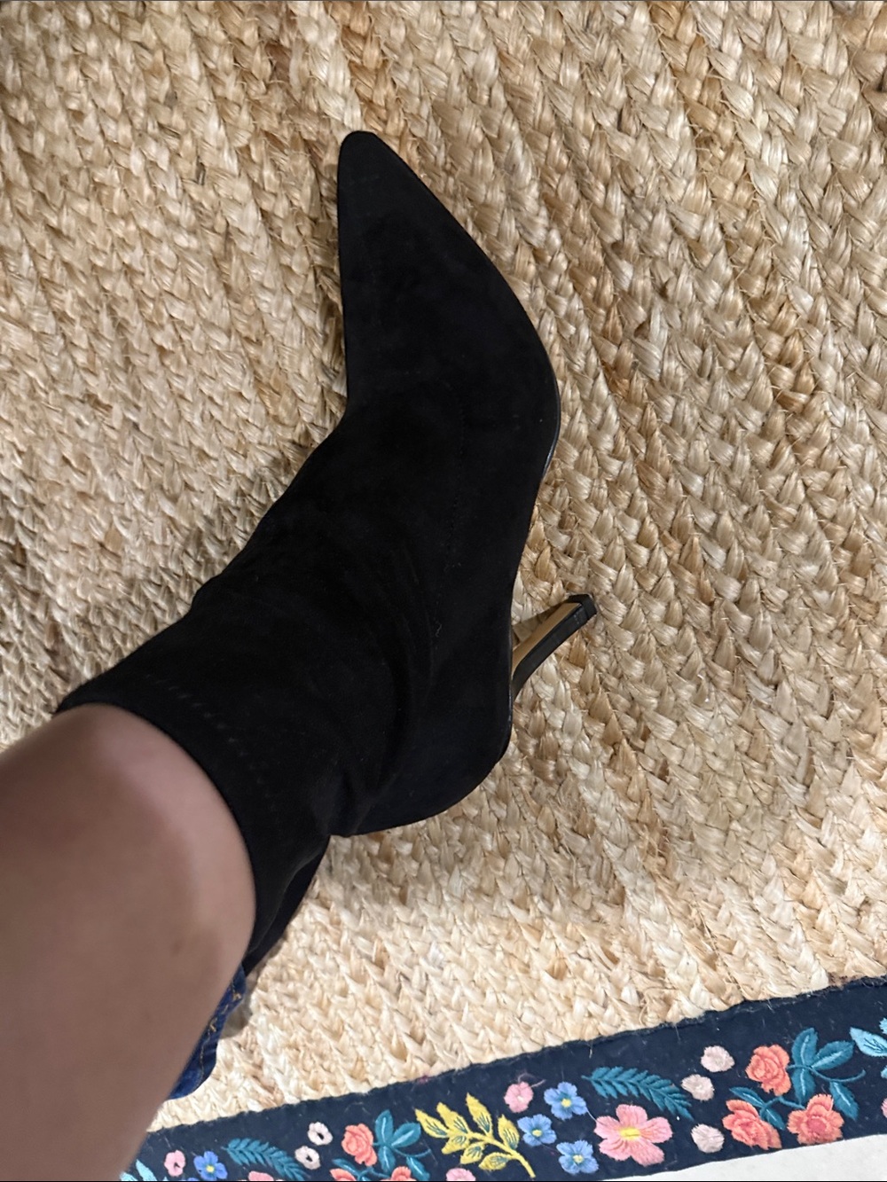 Marc Fisher Black Suede Pointed Toe Stiletto Boot